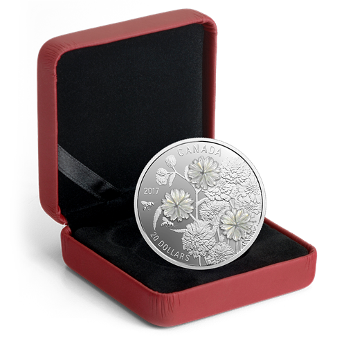 2017 $20 Pearl Flowers Silver Coin - 9999