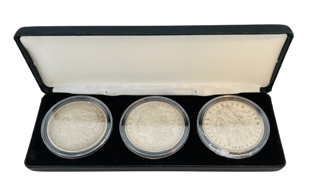 1921 Morgan Silver Dollar 3-Piece Set (Black Case)